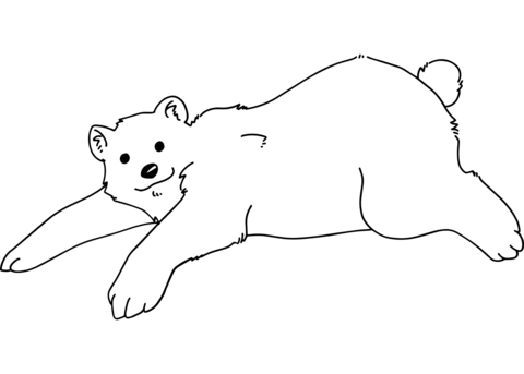 Jumping Polar Bear Coloring Page